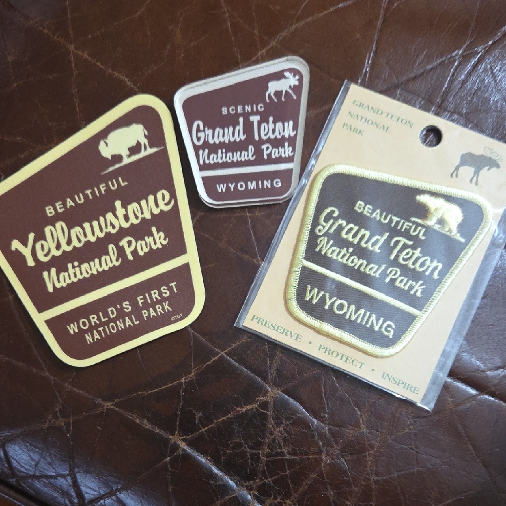 Yellowstone & Grand Teton Brown Patch Set - Wyoming National Park